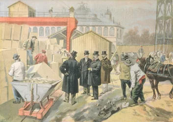 El Príncipe de Gales (1841-1910) Visitando el Sitio de Construcción de la Exposición Universal de 1900, de 